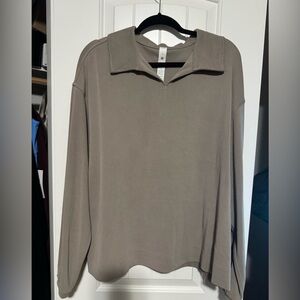 Women's lululemon athletica SOFTSTREME PIQUE OVERSIZED Long Sleeve POLO SIZE LG
